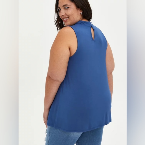 Torrid Blue Super Soft Choker High Neck Swing Tank 3X Nwt - Picture 2 of 3